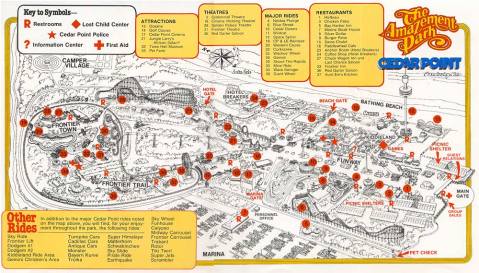 Cedar Point 1980 Park Map